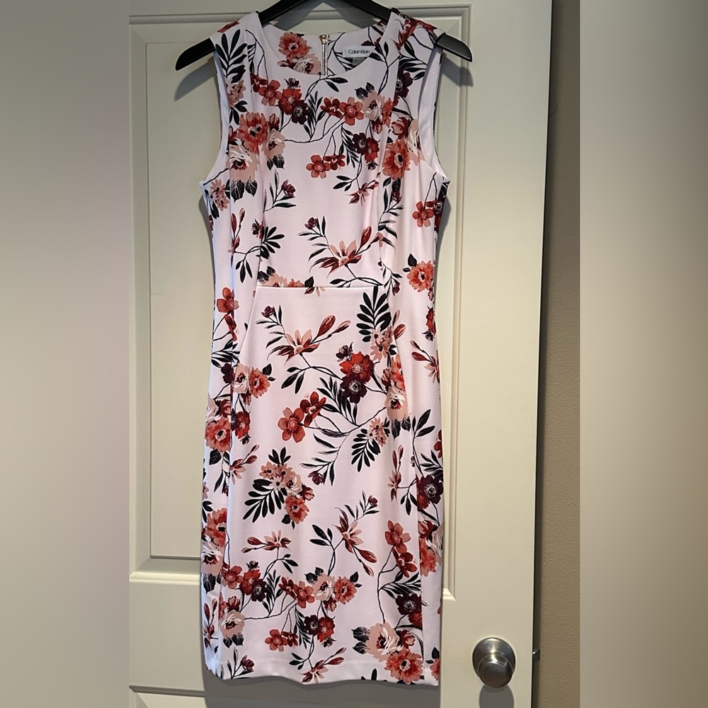 Calvin Klein Pink Floral Midi Dress
